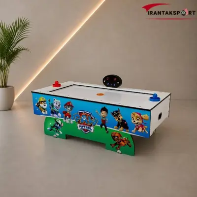 ایرهاکی کودک با طرح سگ های نگهبان، دسته های قرمز و آبی و نمایشگر گرد - تصویر اصلی